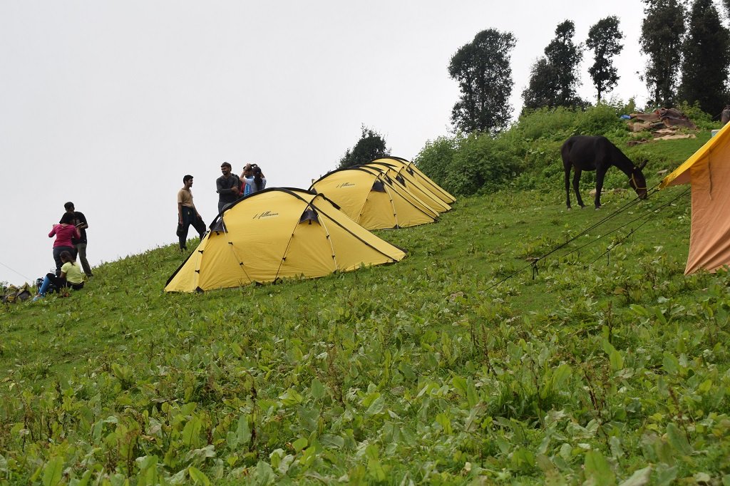 camp site at nag tibba trek`