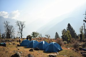 Utttarakhand Trip Trek:  camp site on kuari pass trek