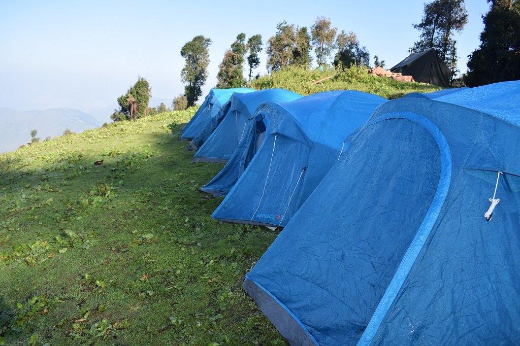 camp site on nag tibba trek