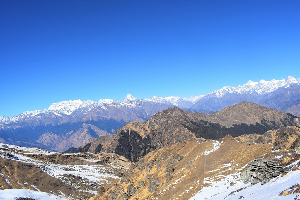 mountains views at kuari pass trek