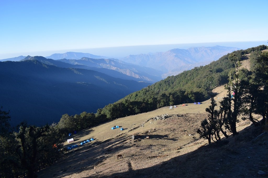 camp site on nag tibba trek