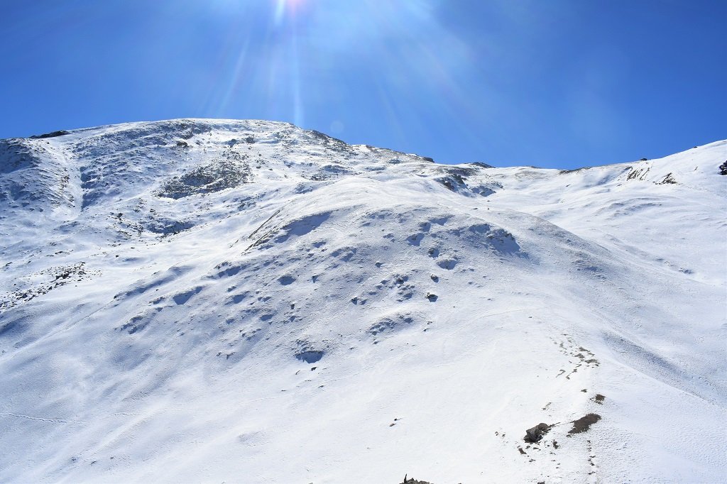 snow coverd mountains on kuari pass trek