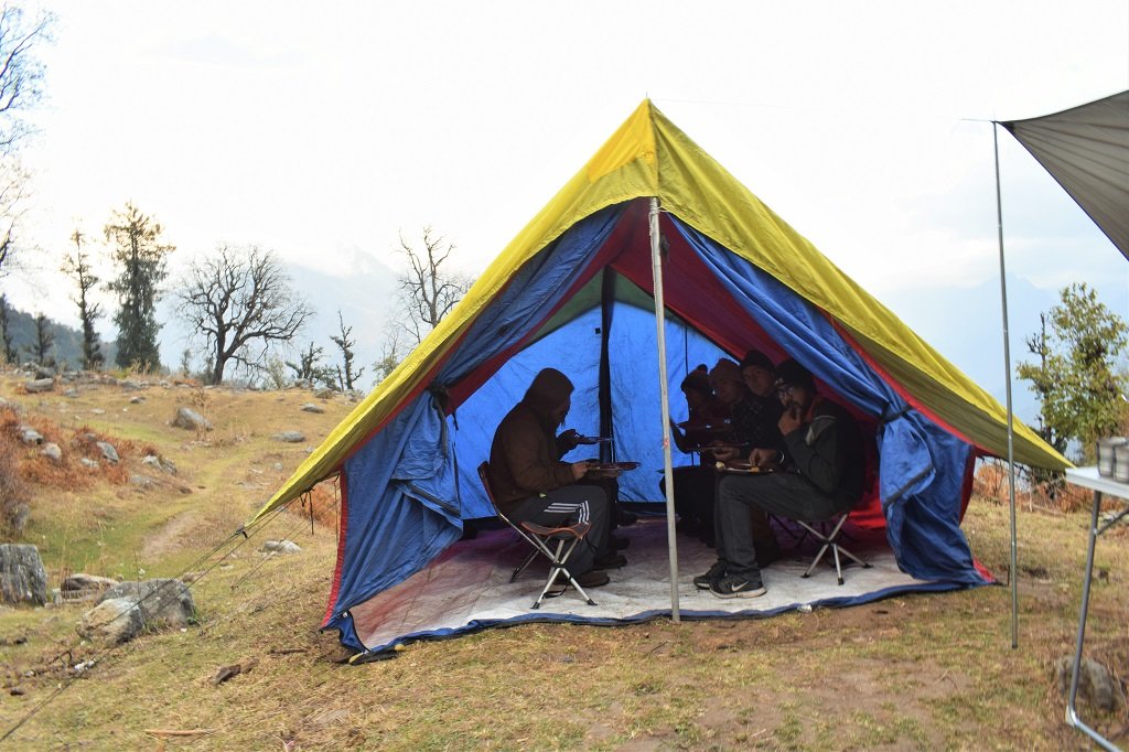 camp site on kuari pass trek