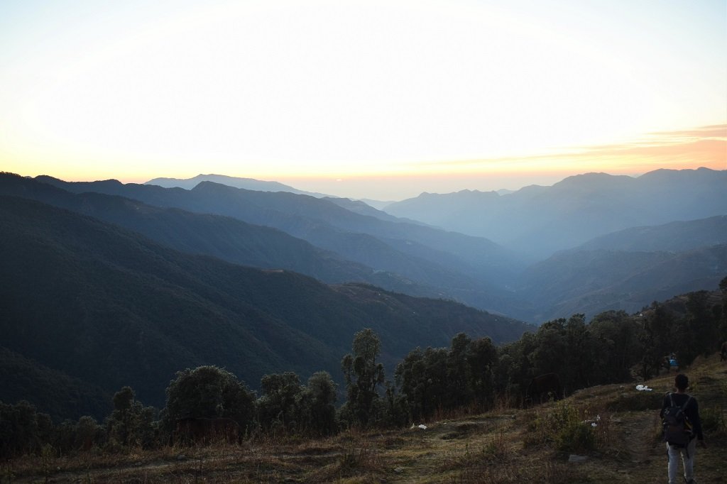 view of mountains on nag tibba trek