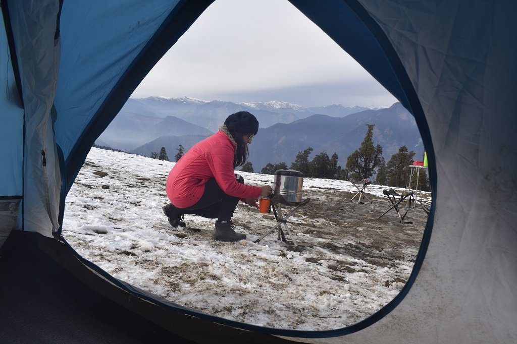 camp site on kedarkantha trek