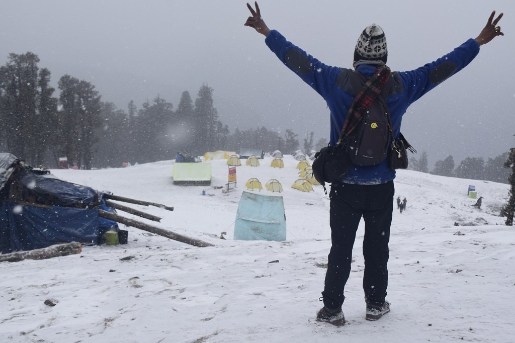 camp site on kedarkantha trek