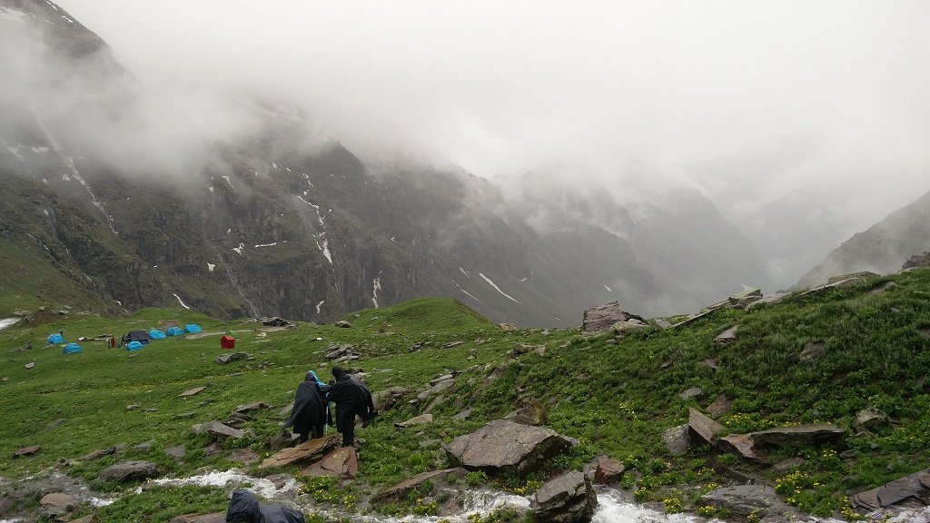 camp site view of rupin pass trek