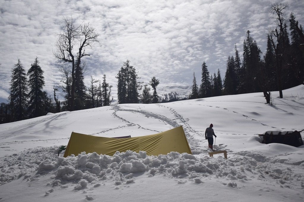 CAMP SITE ON KEDARKANTHA TREK