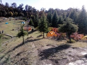 Utttarakhand Trip Trek:  Tents at Deoria tal chopta Trek