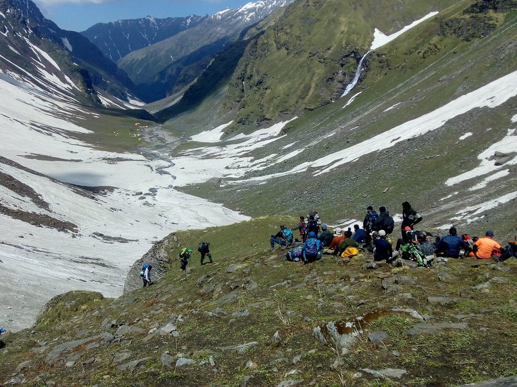 rupin pass trek near water fall